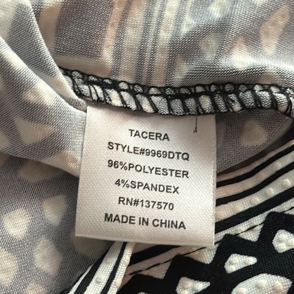 TACERA. NWT. Black & White Midi dress w/ Bell Sleeves.Crisscross straps … - Picture 10 of 14